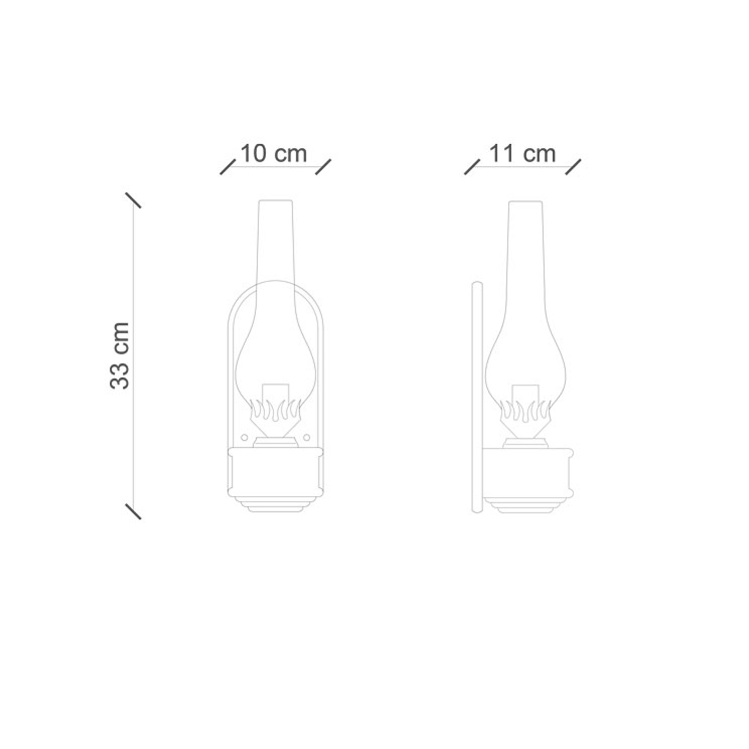 Applique Vintage Candela Ceramica Tortora 1 Luce E14 C146-VIT