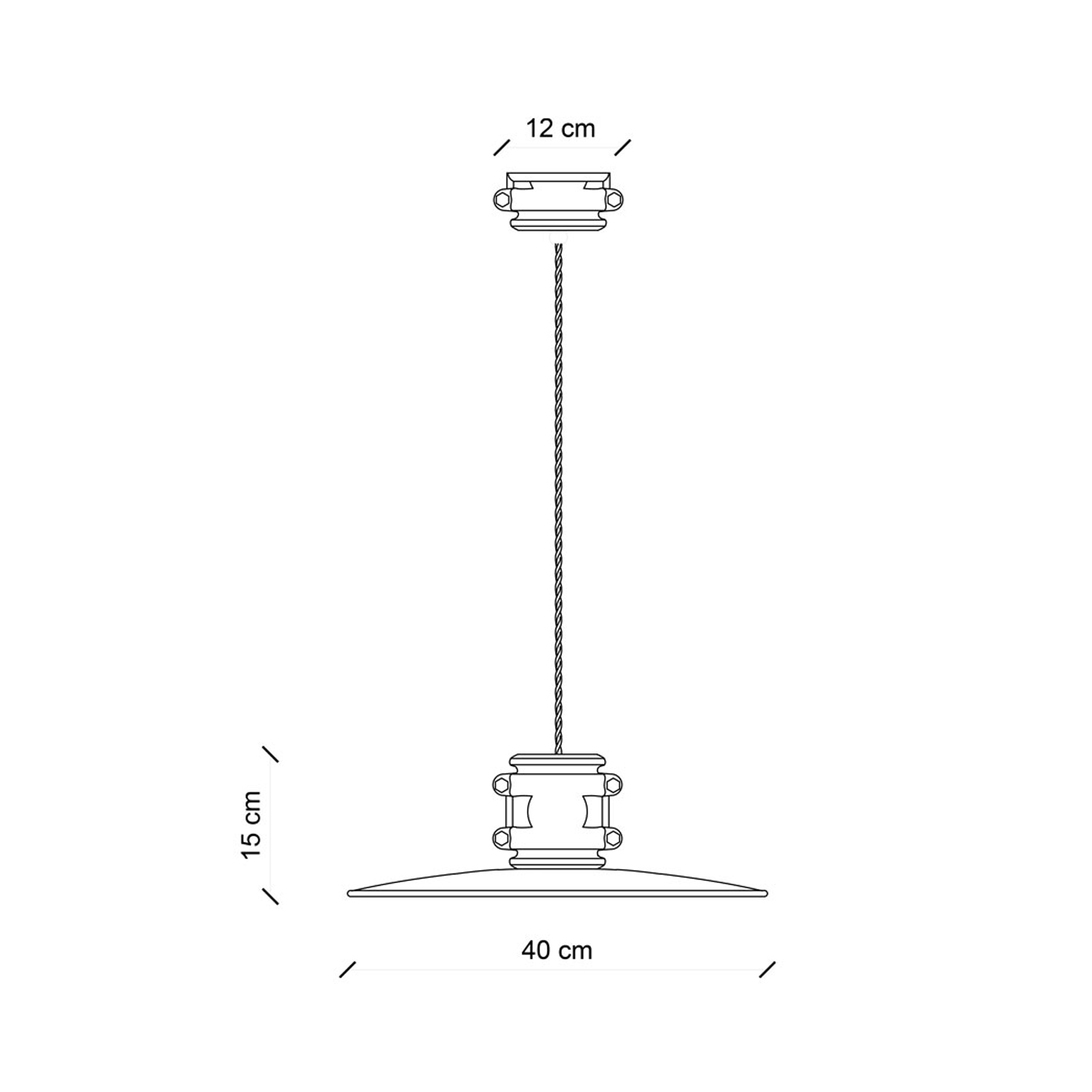 Lampadario Vintage Urban Ferro E Ceramica Bianco 1 Luce E27 40Cm C1522-VIB