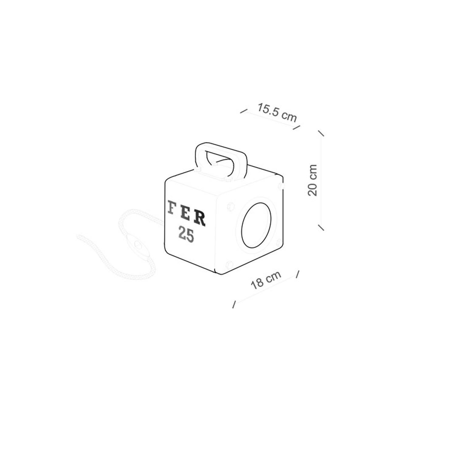 Lumetto Vintage Industrial Cubica Ferro Ceramica Giallo 1 Luce E27 C1650-VIG