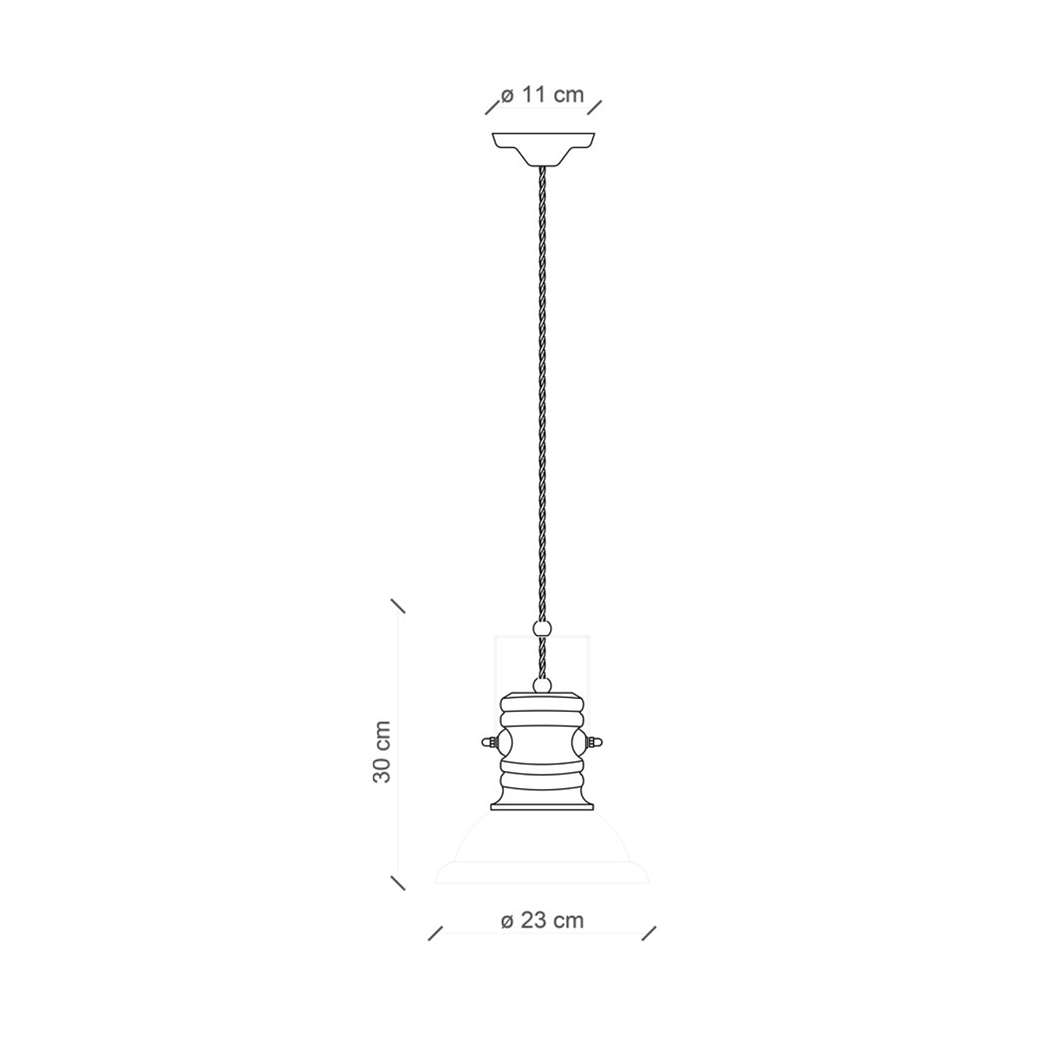 Lampadario Industrial Ferro E Ceramica Vintage Azzurro 1 Luce E27 23Cm C1691-VIA