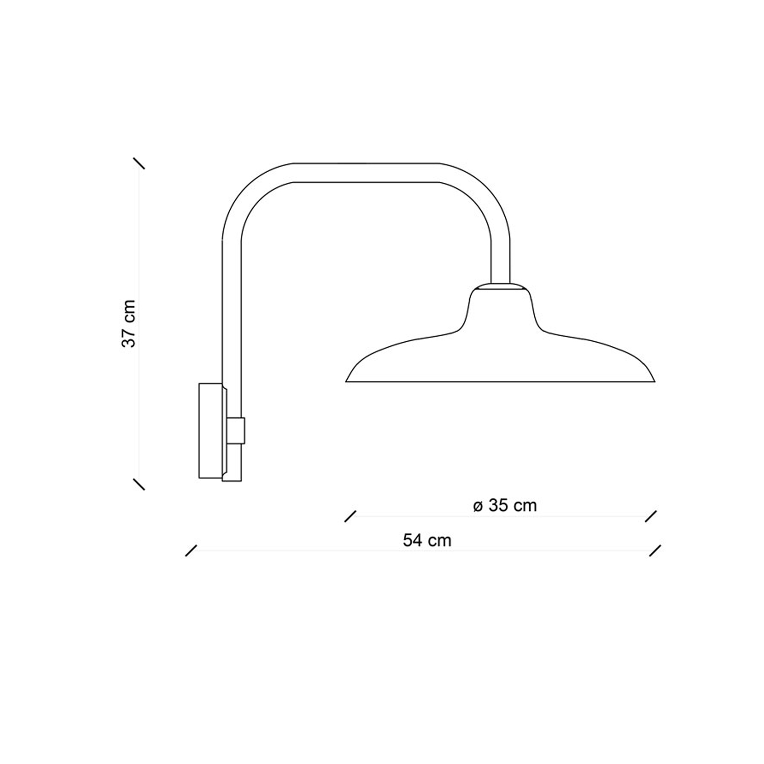 Applique Industrial Minimal Nordico B&W Metallo Smaltato Nero 1 Luce E27 C2337-08