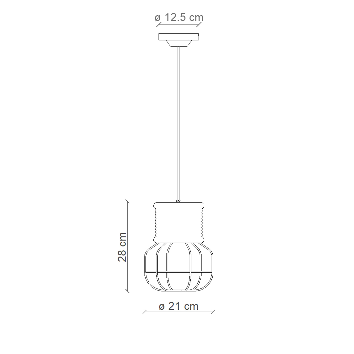 Lampadario Industrial Ferro E Ceramica Con Rete Vintage Arancio 1 Luce E27 C2340-VIO