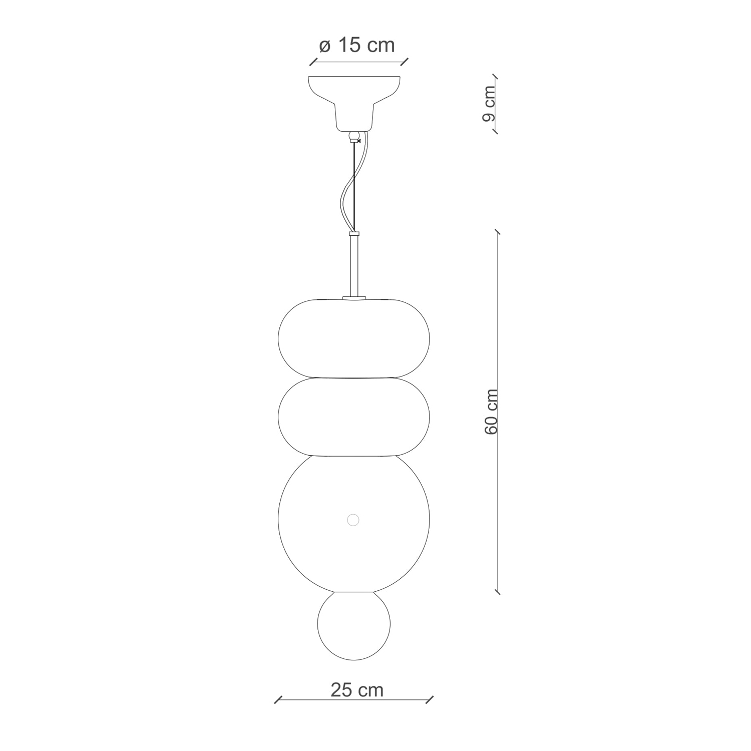 Sospensione Vintage Decò Bumbum 2+1 Elementi Ceramica Gialla Arancio 1 Luce E27 C2753-MIX