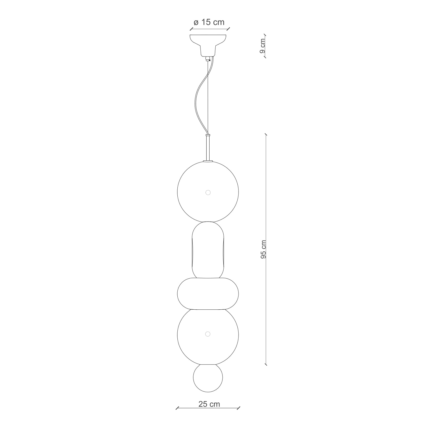 Sospensione Vintage Decò Bumbum 4 Elementi Ceramica Gialla Arancio Grigio E27 C2754-MIX