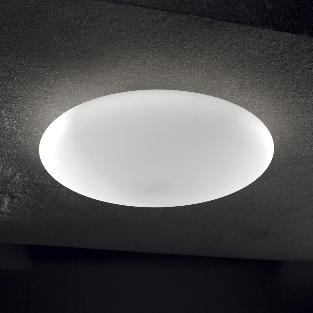 Plafoniera Moderna Smarties Vetro Bianco 1 Luce E27 009223