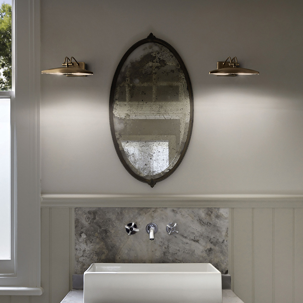 Applique Contemporanea Mirror-20 Metallo Ottone Brunito 2 Luci G9 3W 3000K 017327