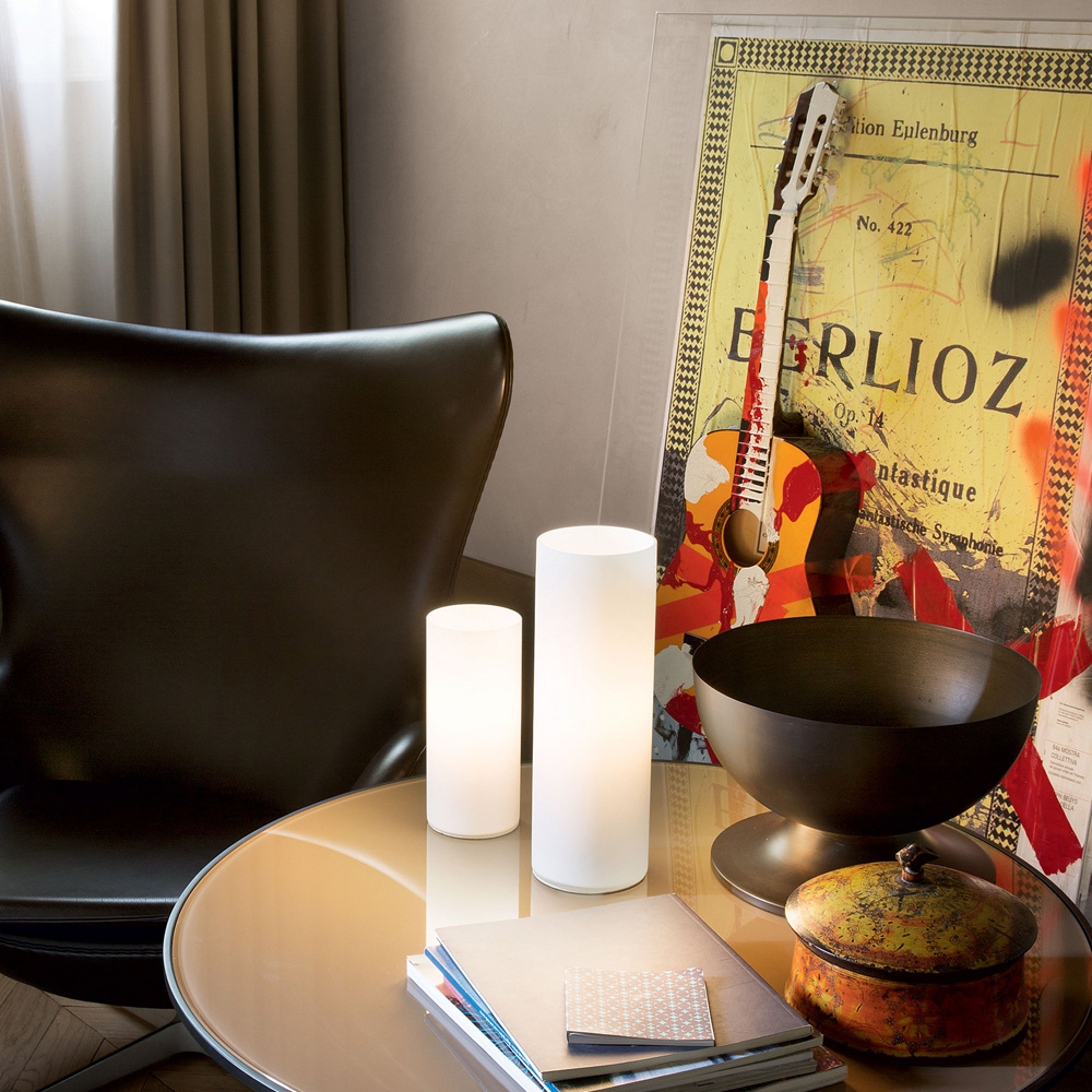 Lampada Da Tavolo Moderna Edo Vetro Bianco 1 Luce E27 Big 044590