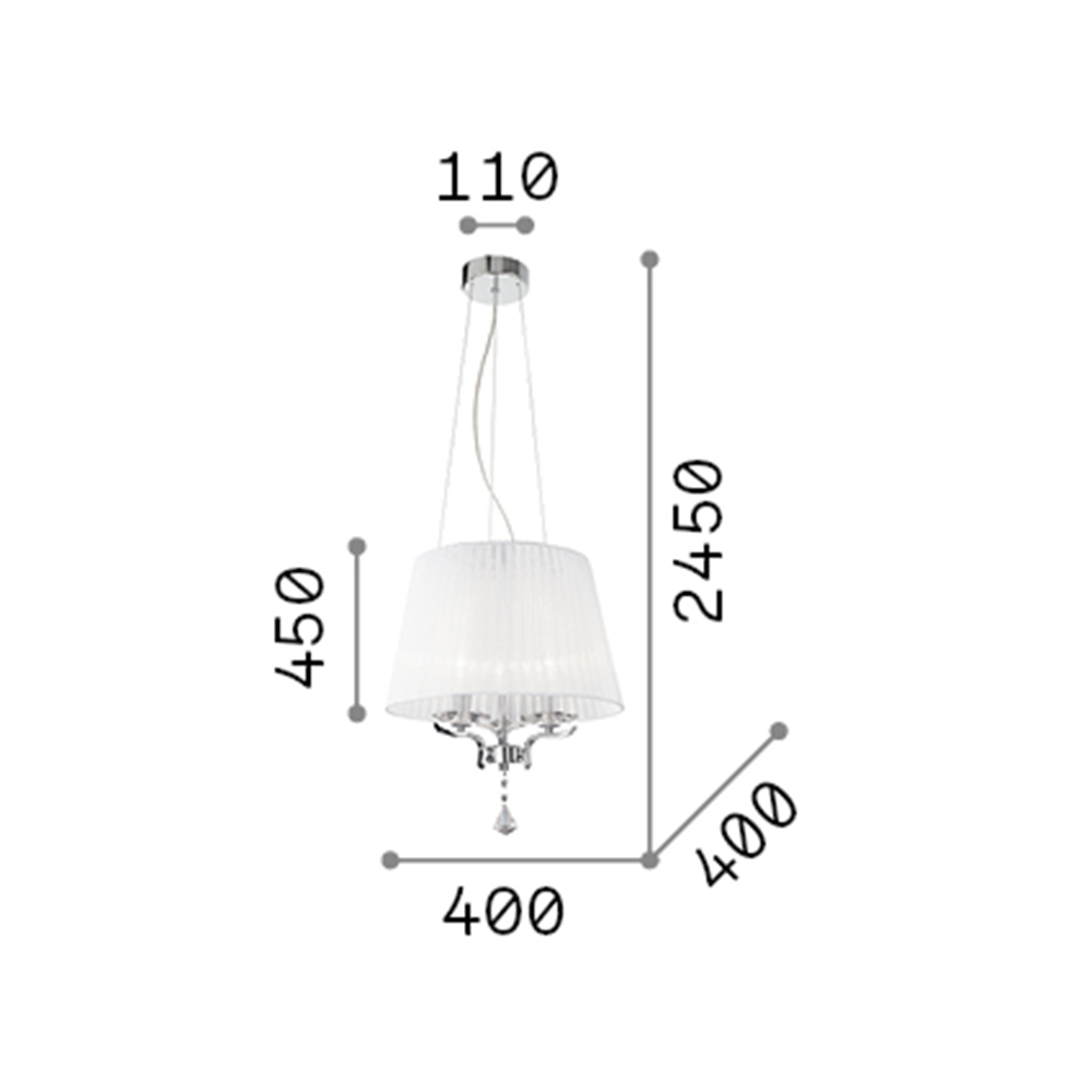 Lampadario Classico Pegaso Metallo Bianco 3 Luci E14 059235