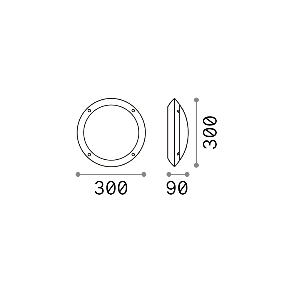 Applique Moderna Polar-1 Materie Plastiche Bianco 1 Luce E27 096667