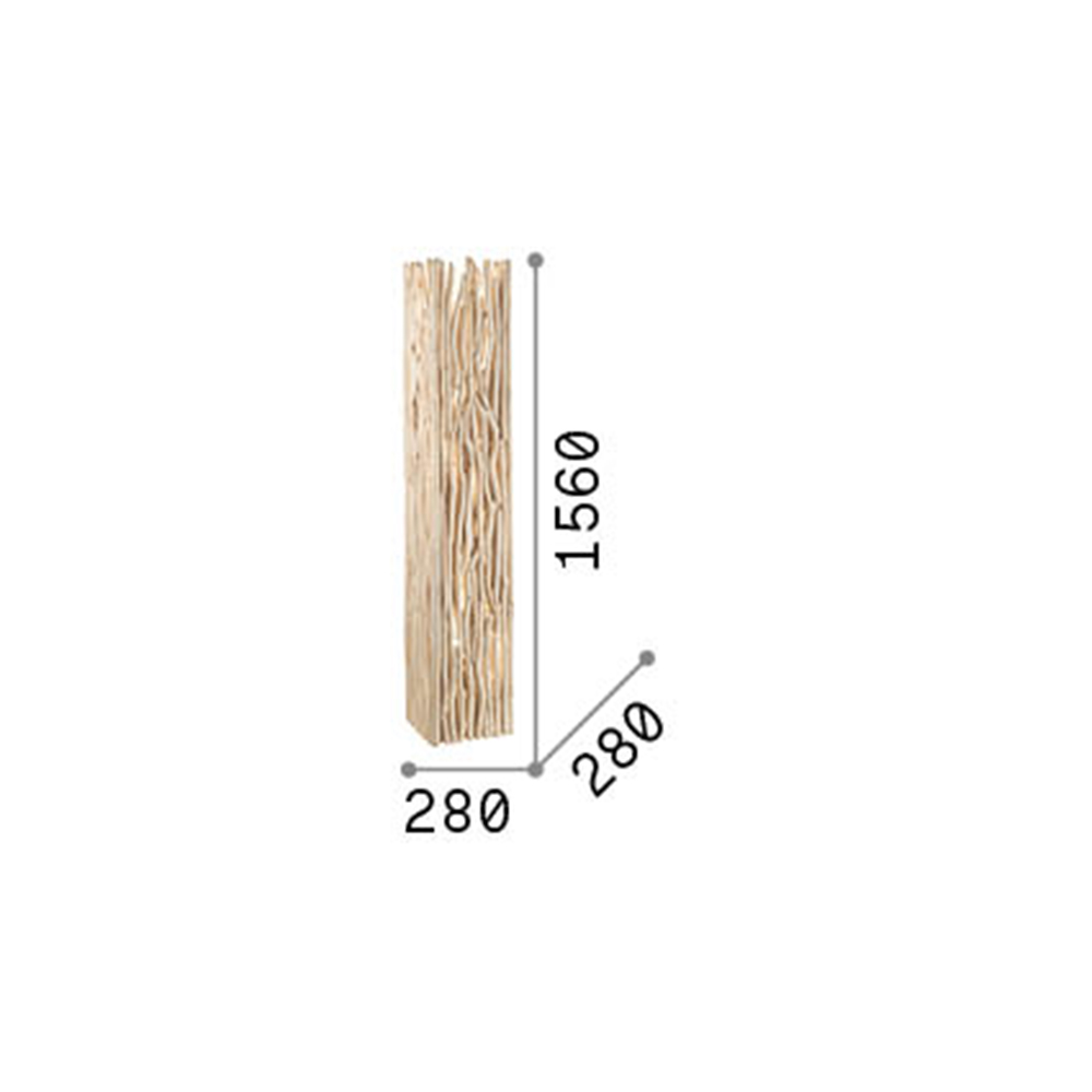 Piantana Industrial-Minimal Driftwood Legno Marrone 2 Luci E27 180946