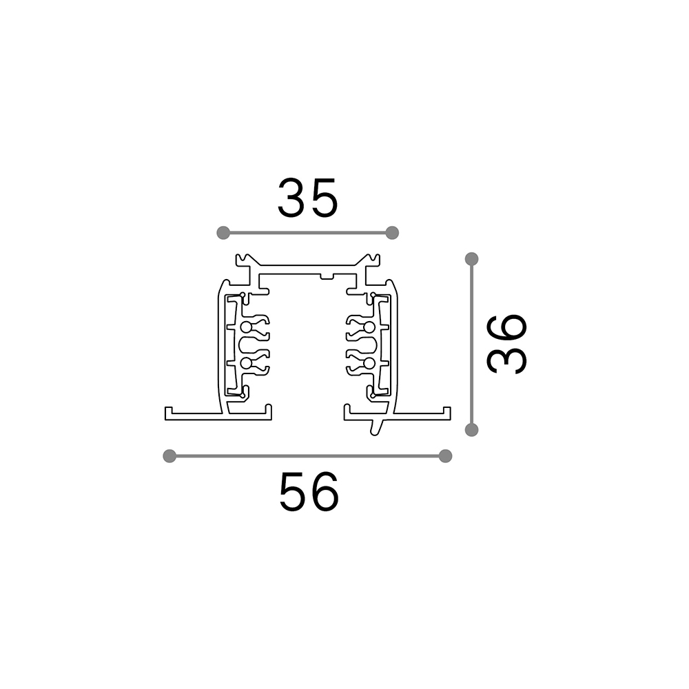 Profilo On-Off Link Alluminio Bianco 2000Mm 188010