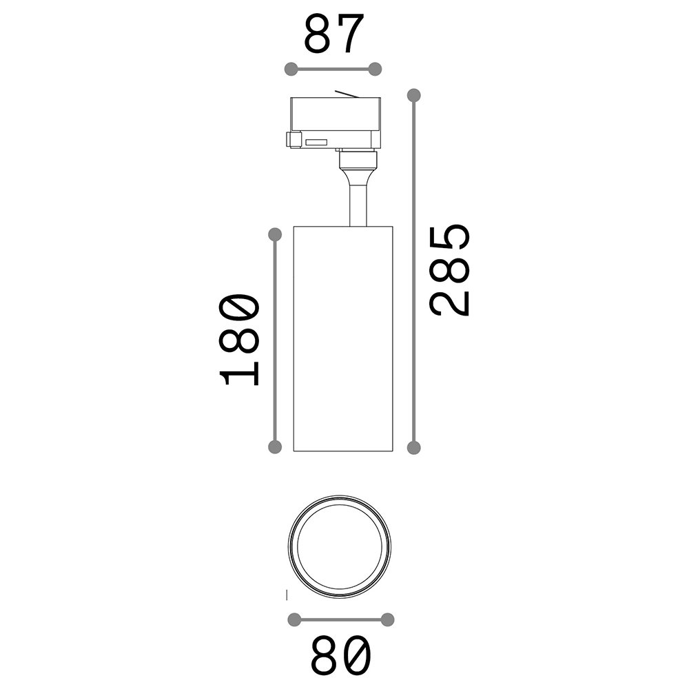 Proiettore Cilindrico Smile Alluminio Bianco Led 20W 3000K Luce Calda Cri90 36° 189833