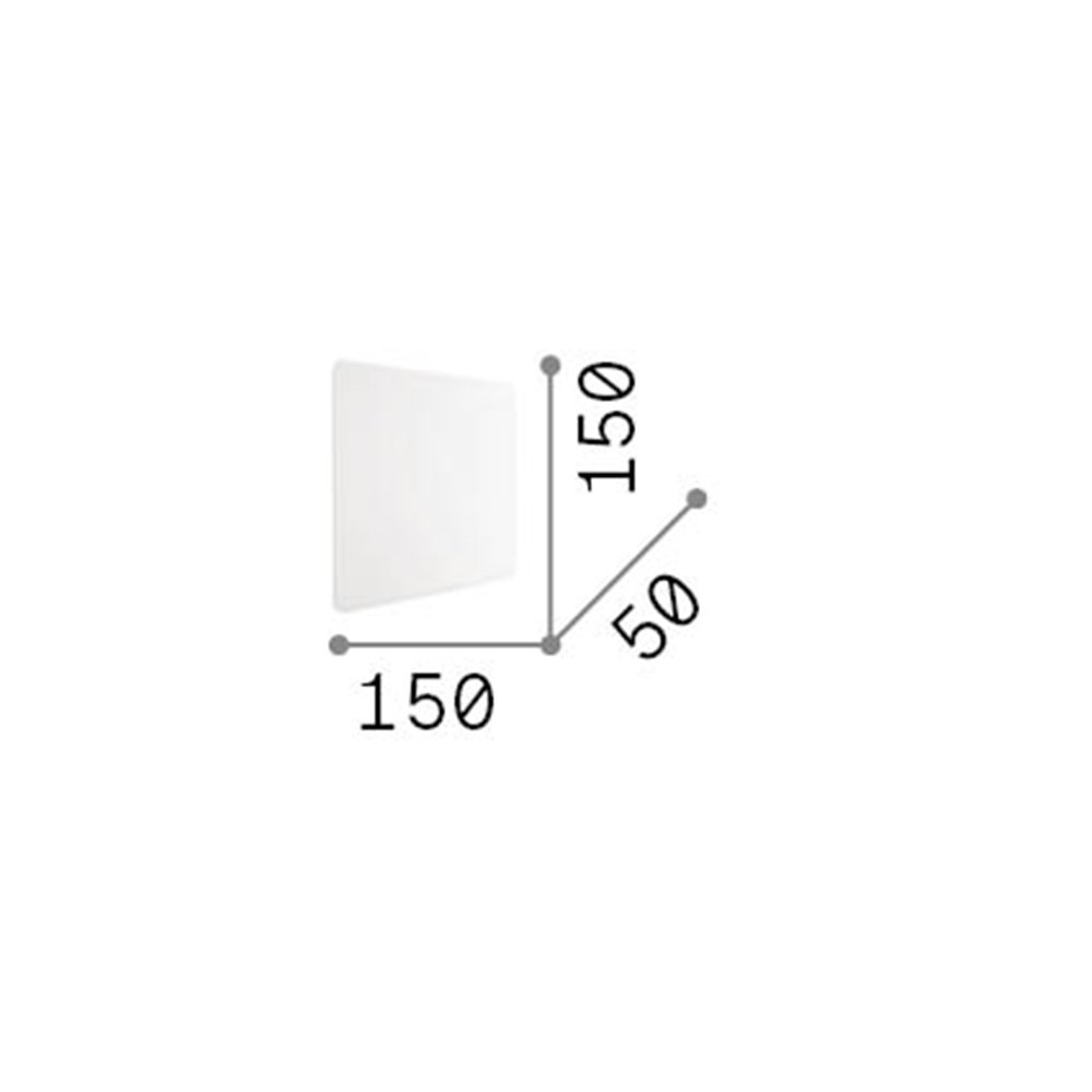 Applique Moderna Cover Alluminio Bianco Led 9,5W 3000K Luce Calda Quadr. 195728