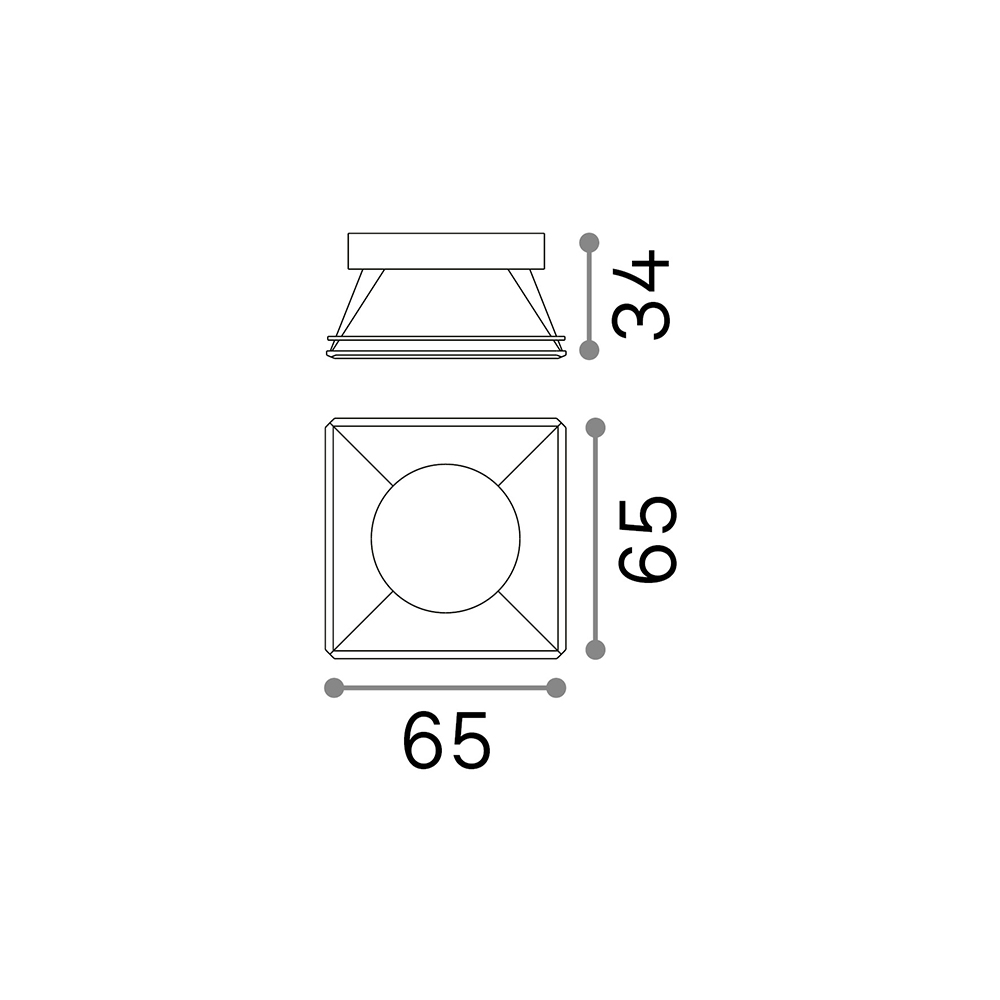 Riflettore Quadrato Fisso Dynamic Alluminio Bianco 211817