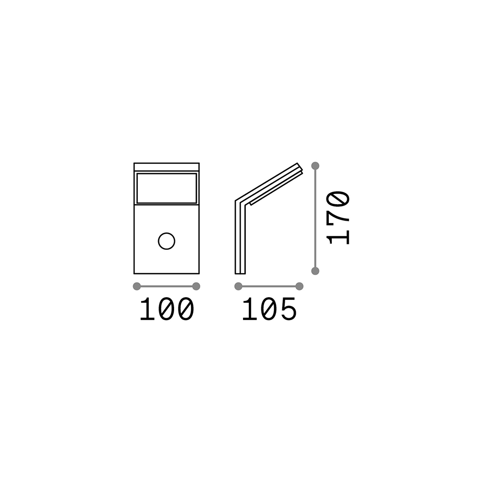 Applique Moderna Style Alluminio Antracite Led 9,5W 4000K Luce Naturale 221519