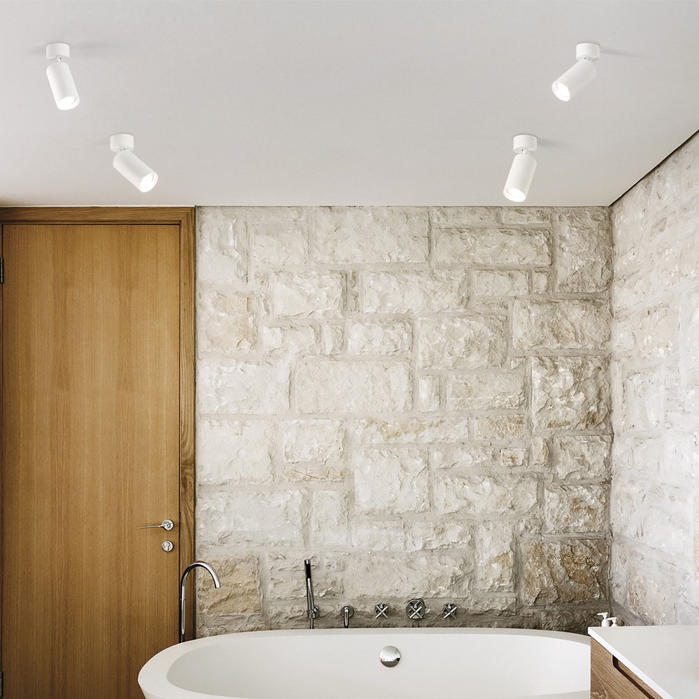 Plafoniera Moderna Dynamite Metallo Bianco 1 Luce Gu10 7W 3000K Luce Calda 231495