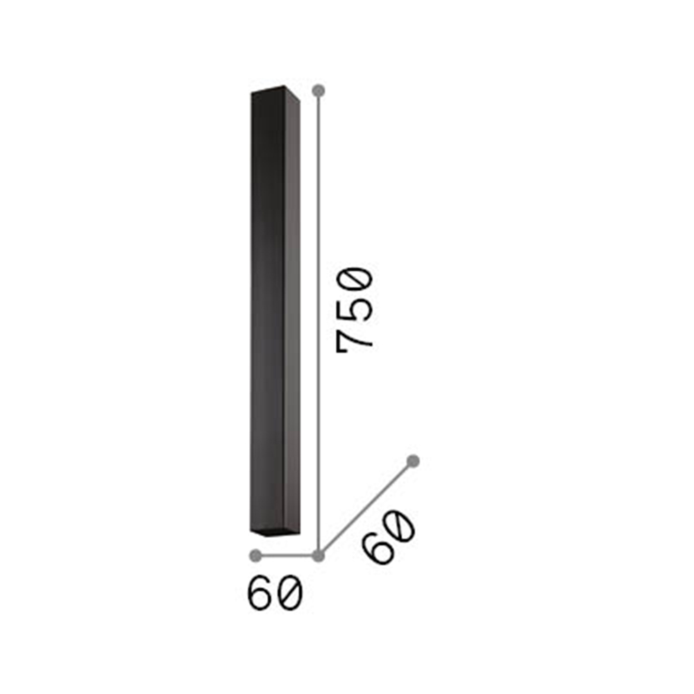 Plafoniera Moderna Sky Metallo Nero 1 Luce Gu10 7W 3000K Luce Calda H75Cm 233970