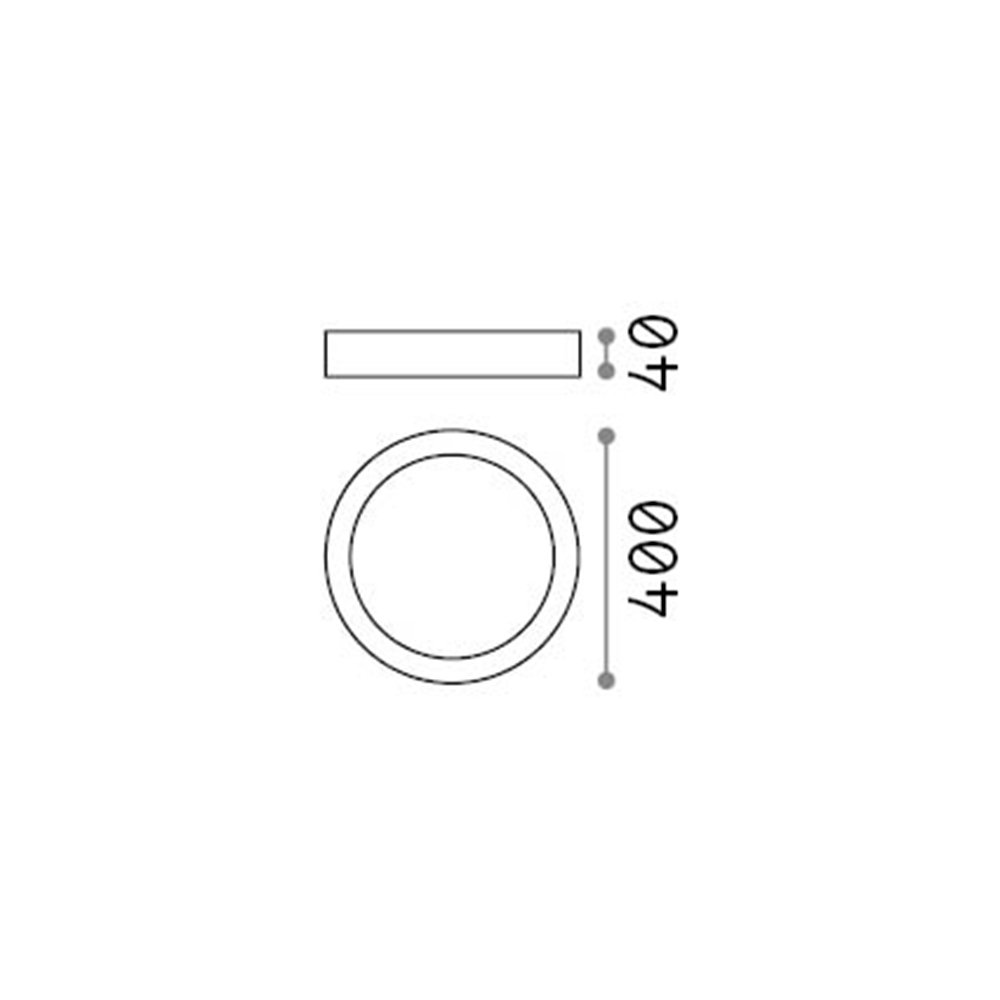 Applique Moderna Round Universal Alluminio-Plastiche Bianco Led 36W 3000K D40 240367