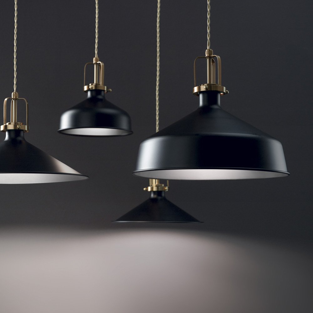 Sospensione Industrial-Minimal Eris-4 Metallo Nero 1 Luce E27 249087