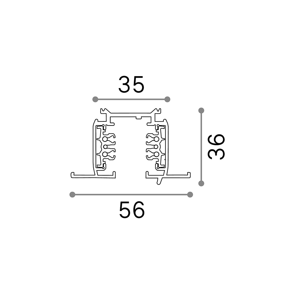 Profilo Dali 1-10V Link Alluminio Nero 2000Mm 249629