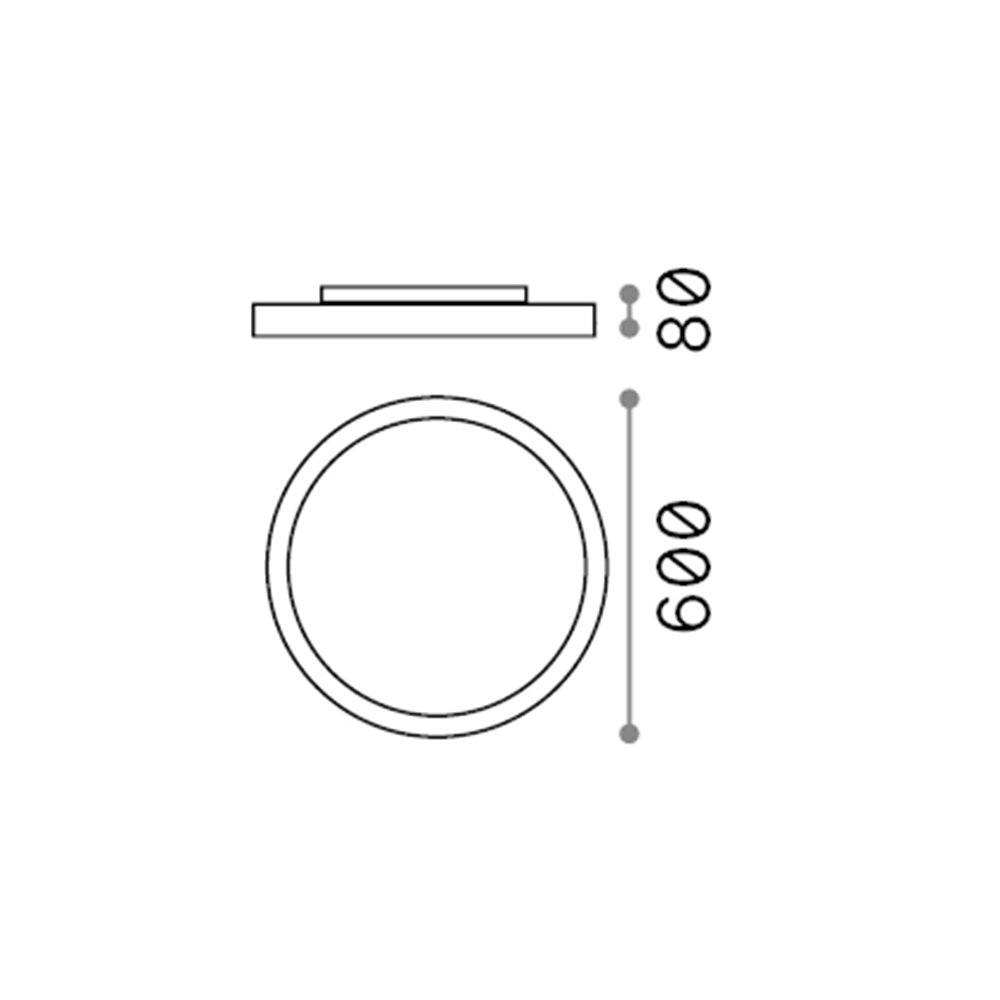 Plafoniera Moderna Fly Alluminio-Materie Plastiche Bianco Led 53W 3000K D60Cm 270302