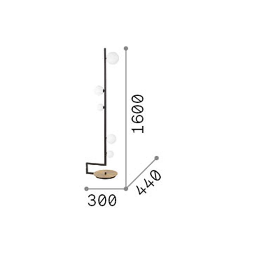 Piantana Industrial-Minimal Birds Metallo Nero 5 Luci G9 3W 3000K Luce Calda 273662