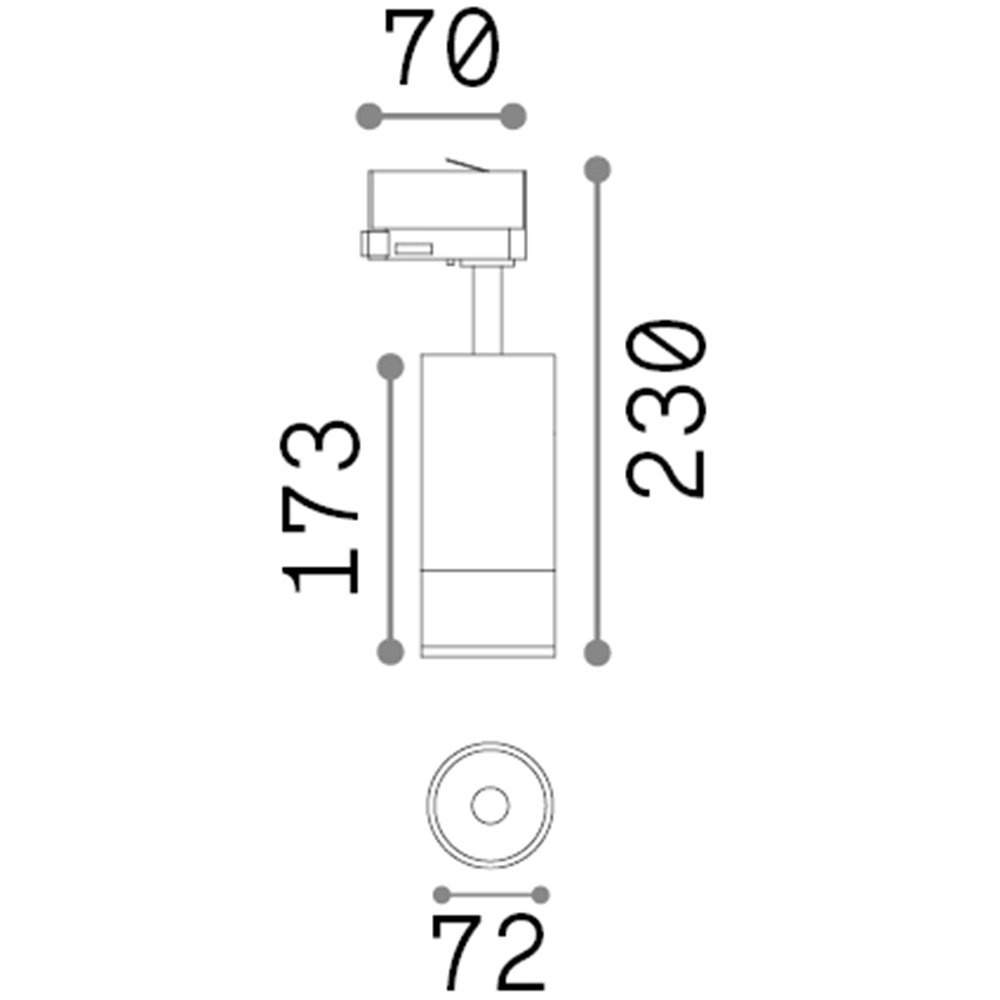 Proiettore Cilindrico On-Off Eos Alluminio-Plastiche Nero Led 25W 3000K 276243