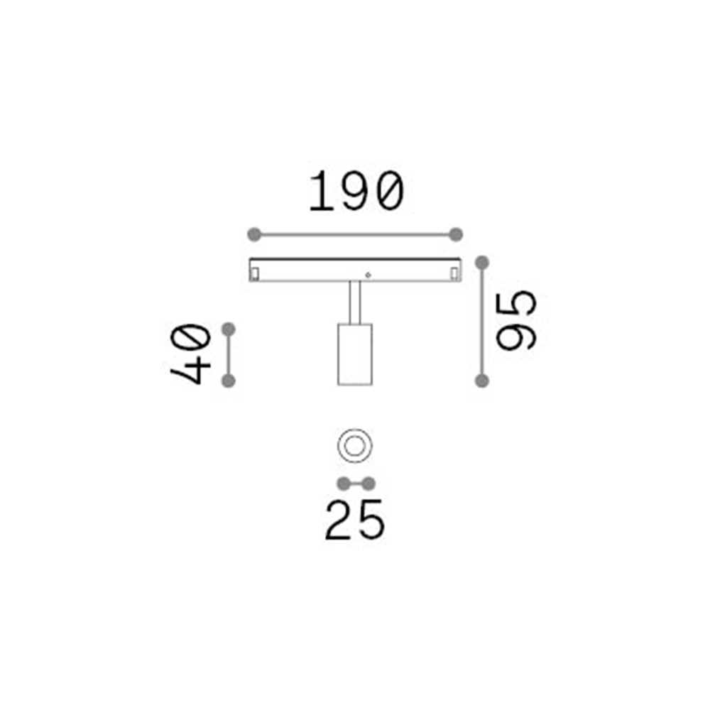 Faretto Binario Singolo On-Off Ego Alluminio Bianco 1 Luce 3W 3000K Luce Calda 282978