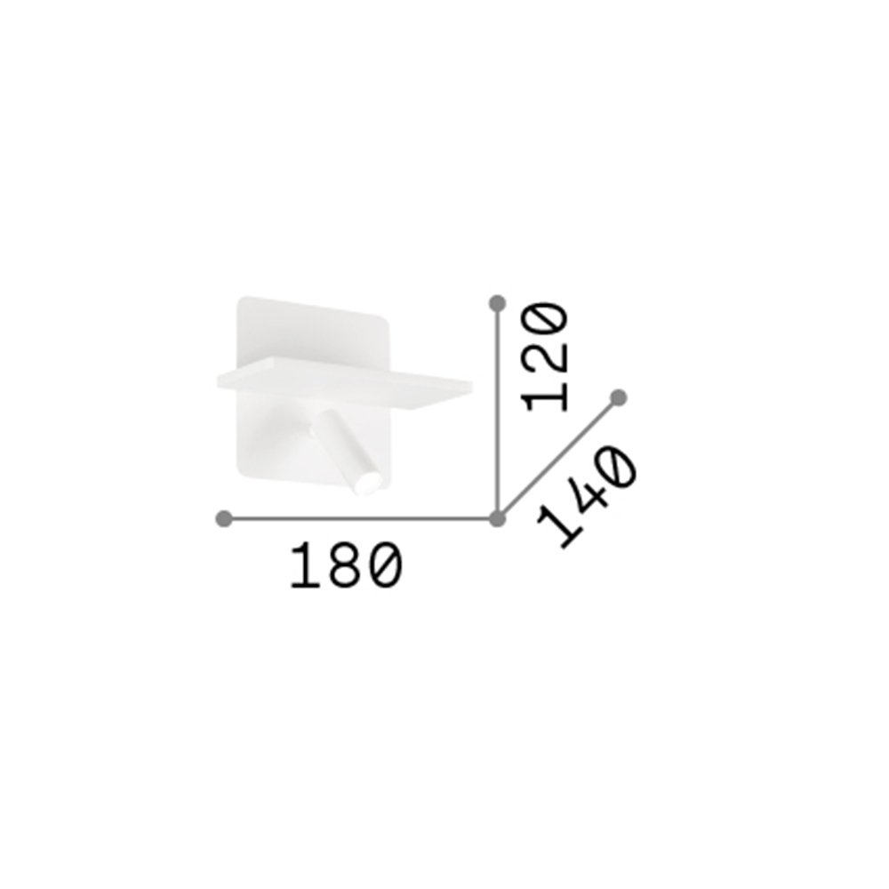 Applique Moderna Piano Metallo Nero 2 Luci Led 10W 3000K Luce Calda 287300