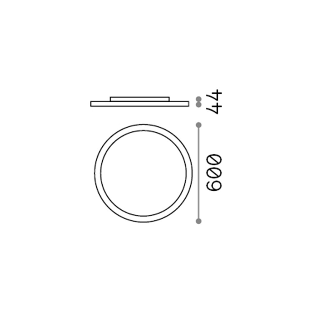 Plafoniera Moderna Fly Slim Alluminio-Plastiche Bianco Led 53W 4000K D60Cm 306674