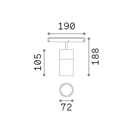 Ideal Lux Faretto EGO 1 luce LED integrato nero alluminio 317991