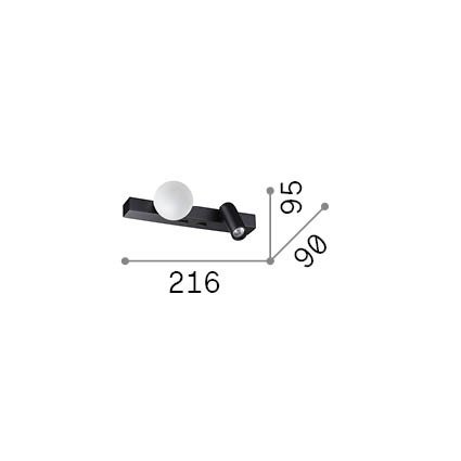 Applique Binomio 2 Luci Led Nero 336664