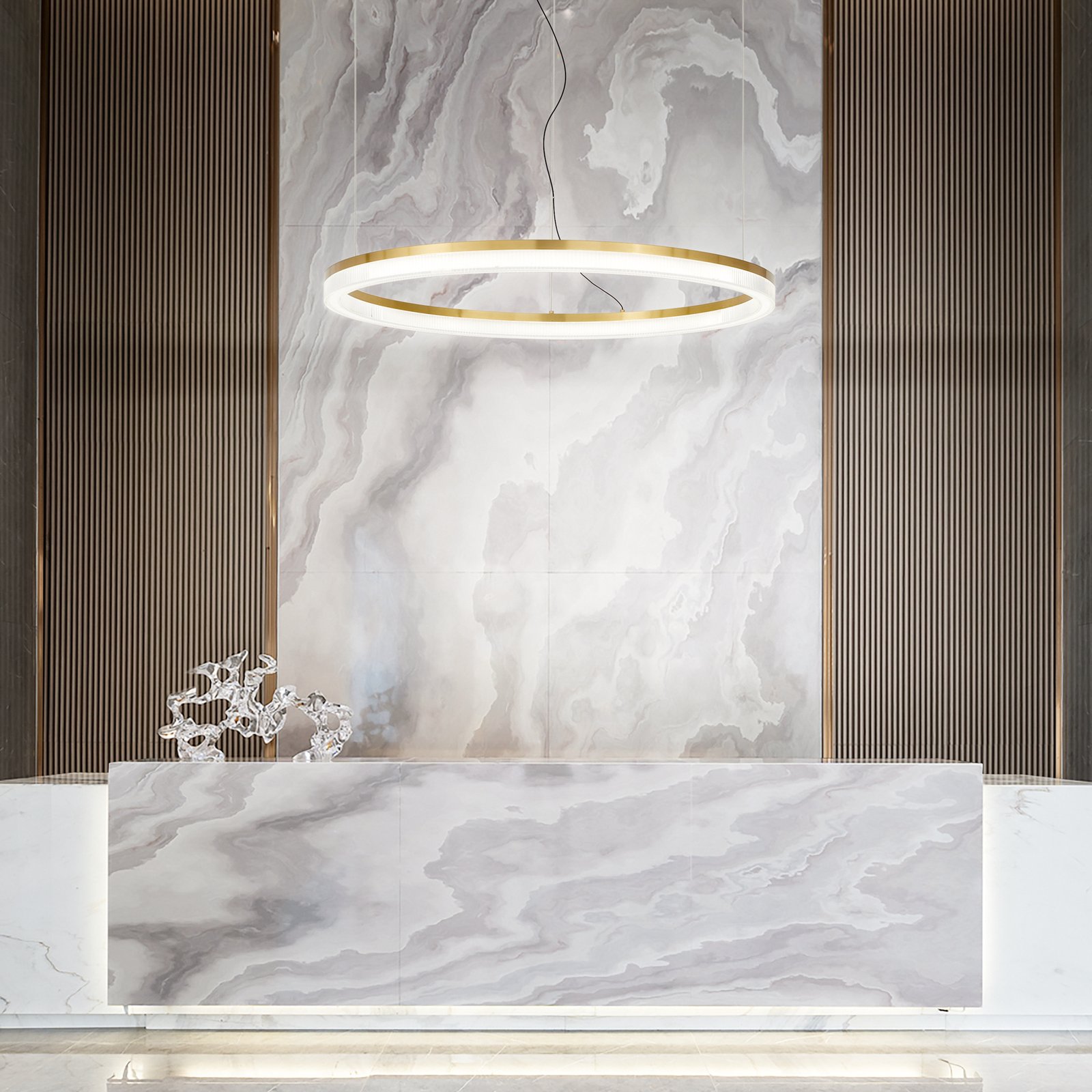Lampada A Sospensione Crown 1 Luce Led Integrato Bianca 339146