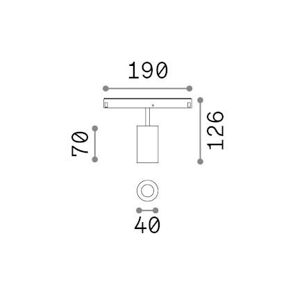 Faretto A Binario Ego Spot Single 1 Luce Led Integrato Nero Dali 3000K 12W 340364