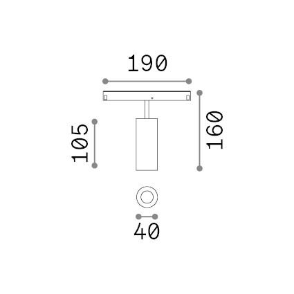 Modulo Illuminante Per Binario Ego Spot Single 1 Luce Led Integrato Nero 12W Ip20 340401