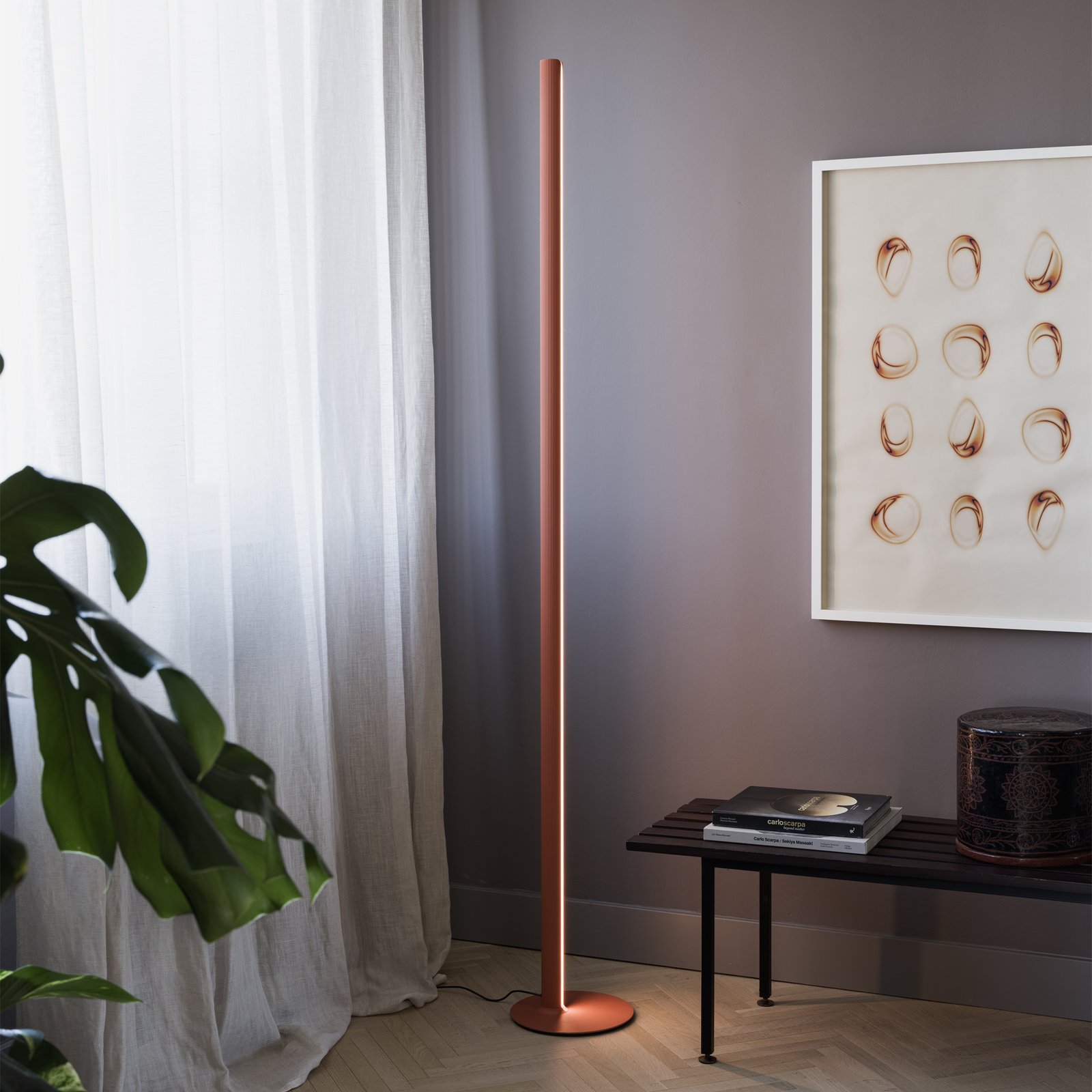 Lampada Da Terra Dorica 3 Luci Led Integrato Ottone Dimmerabile 366241