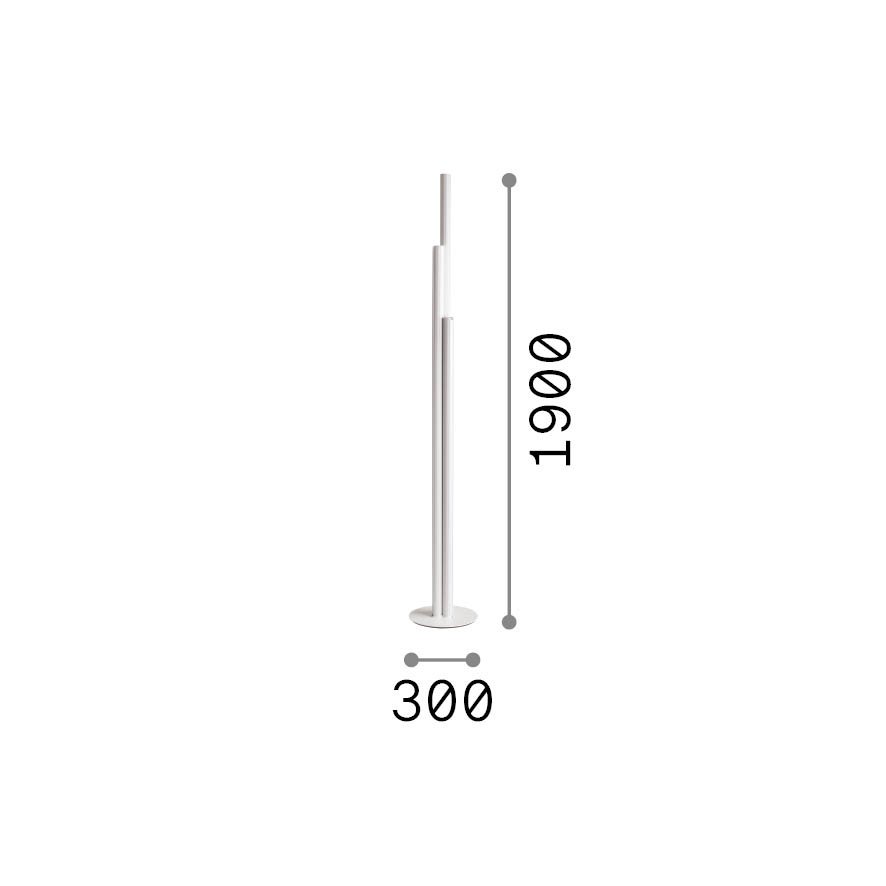 Lampada Da Terra Dorica 3 Luci Led Integrato Ottone Dimmerabile 366241