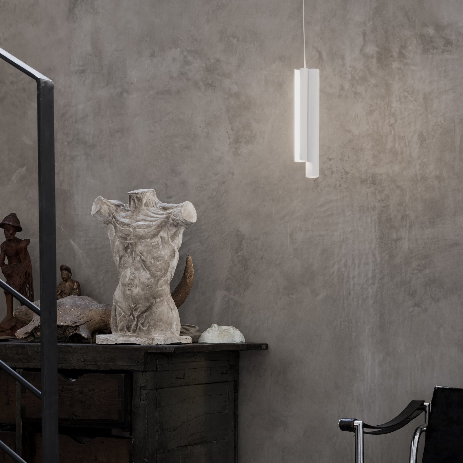 Lampada A Sospensione Dorica 1 Luce Led Integrato Ottone 366449