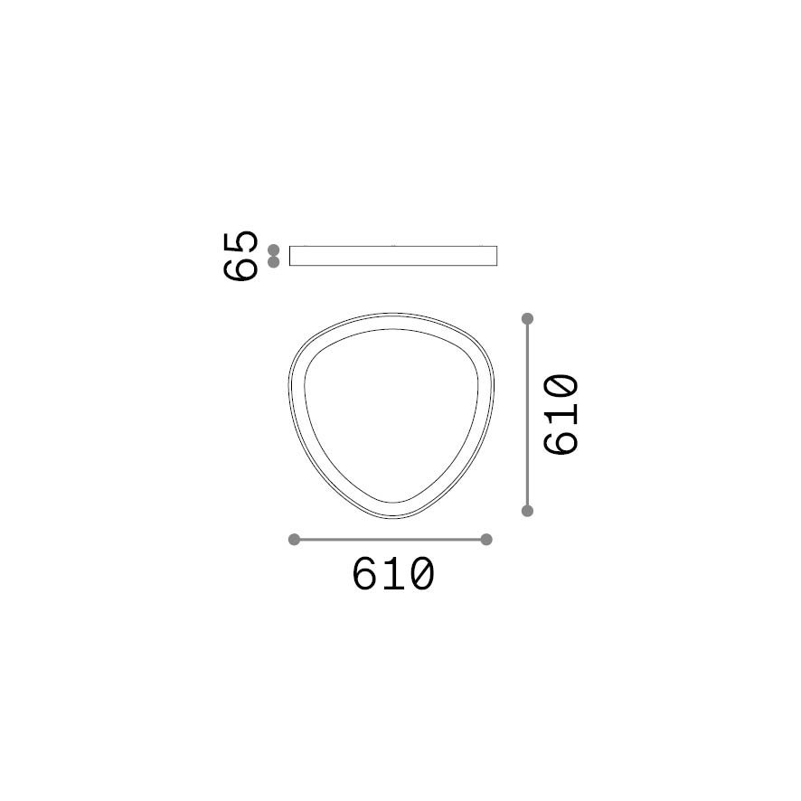 Plafoniera Gemini 1 Luce Led Integrato Ottone 30W 3000K 372082