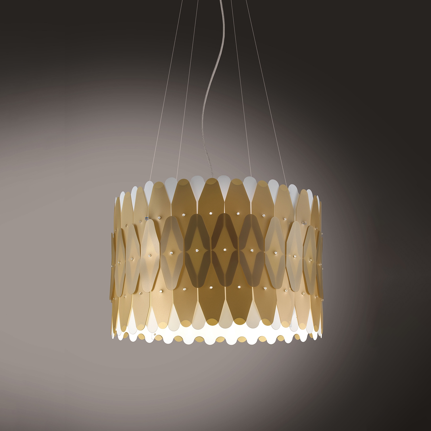 Lampadario Moderno Amanda Polilux ® New Gold E Metallo Cromo 3 Luci E27 AMD-C/S3/50/NGLD