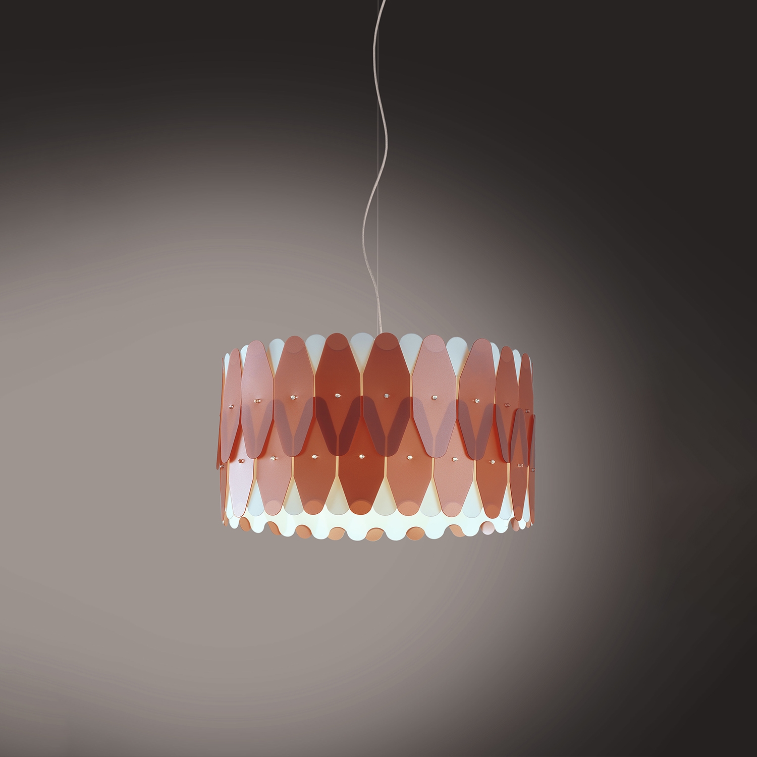 Sospensione Moderna Amanda Polilux ® Rame E Metallo Cromo 1 Luce E27 D40Cm AMD-C/S/40/COP