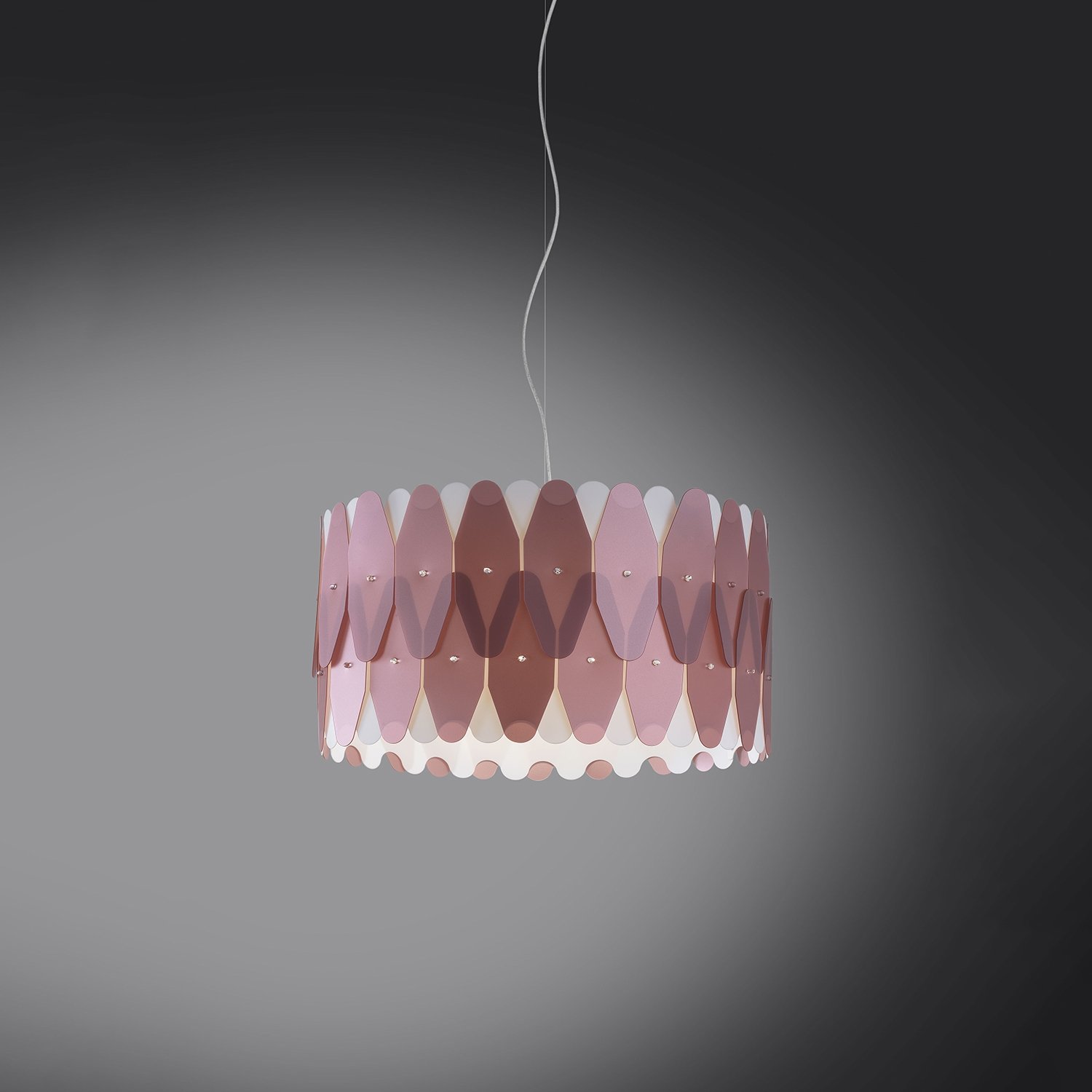 Sospensione Moderna Amanda Polilux ® Pink Metal E Metallo Cromo 1 Luce E27 D40Cm AMD-C/S/40/PKM