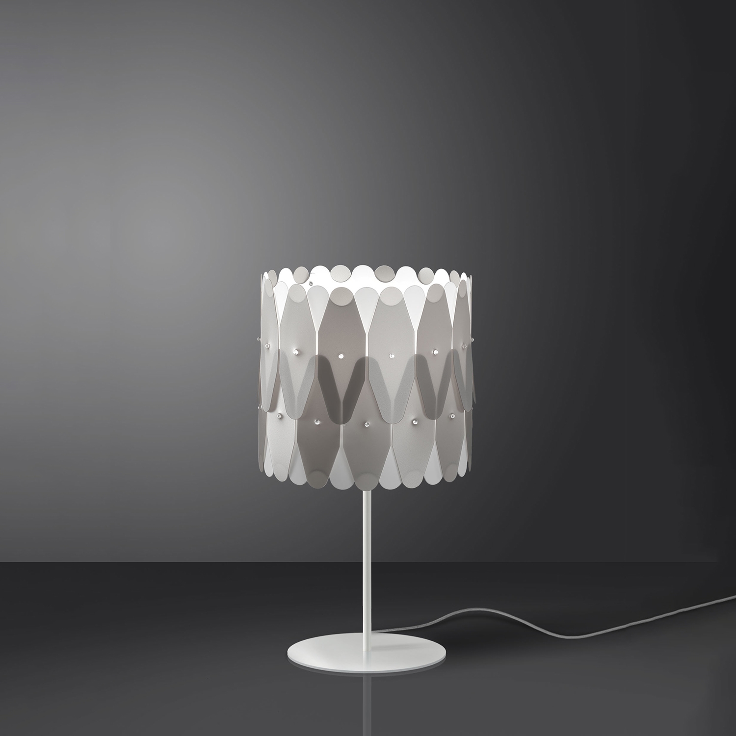 Lampada Da Scrivania Moderna Amanda Polilux ® Argento E Metallo 1 Luce E27 AMD-C/T/42/SVR