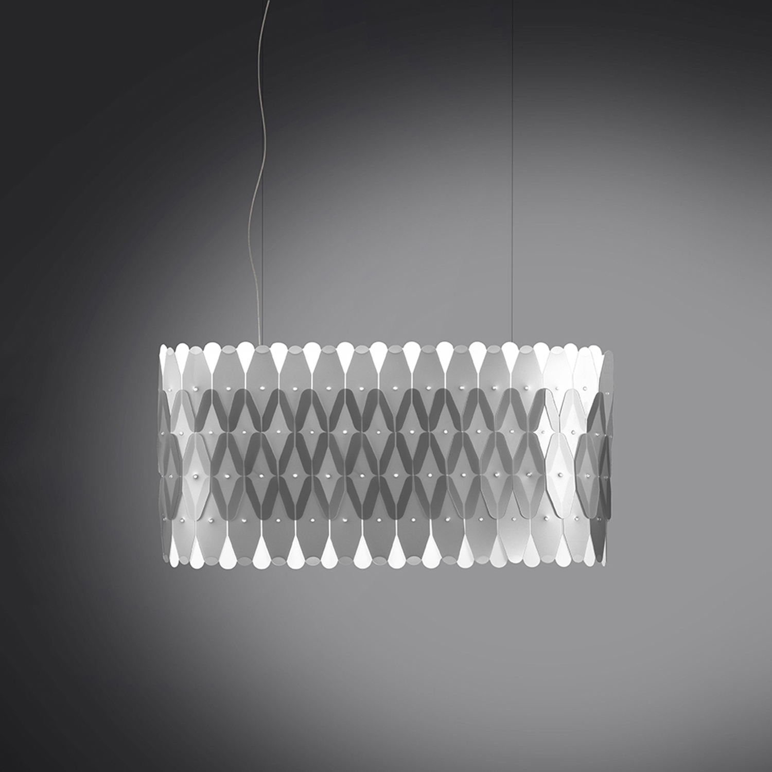 Lampadario Moderno Amanda Polilux ® Argento E Metallo Cromo 6 Luci E27 AMD/S/90/SVR