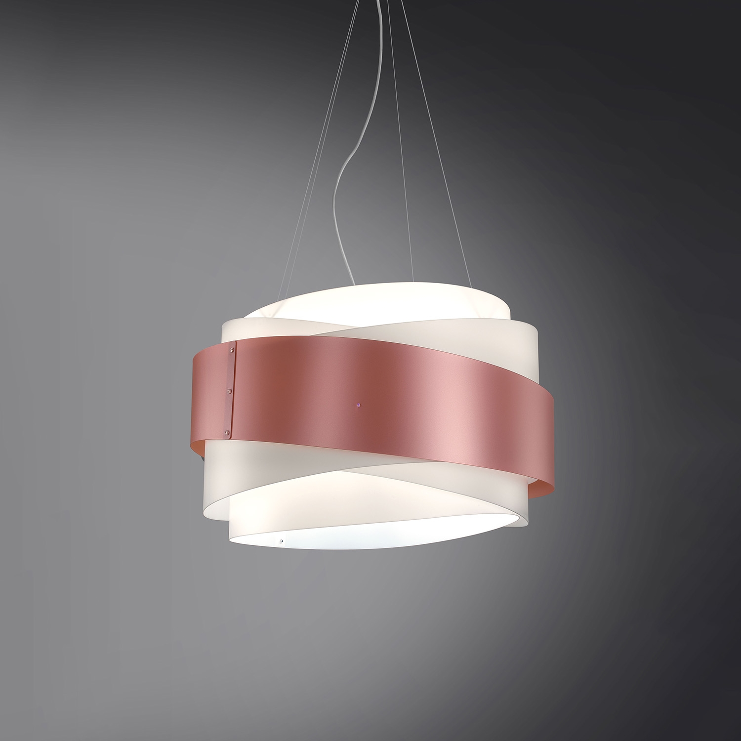 Lampadario Moderno Bea Polilux ® Pink Metal E Metallo Cromo 5 Luci E27 BEA/S5/60/PKM
