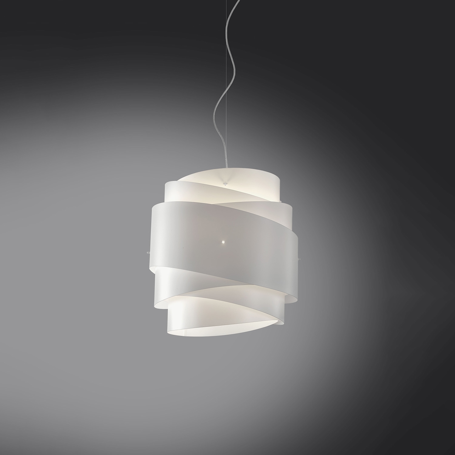 Sospensione Moderna Bea Polilux ® Bianco E Metallo Cromo 1 Luce E27 D40Cm BEA/S/40/W
