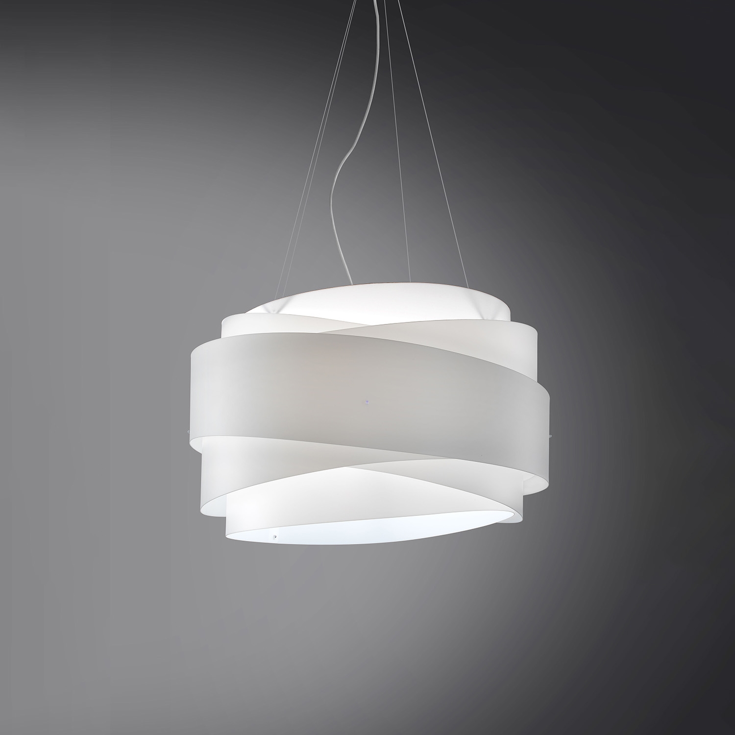 Sospensione Moderna Bea Polilux ® Bianco E Metallo Cromo 1 Luce E27 D60Cm BEA/S/60/W