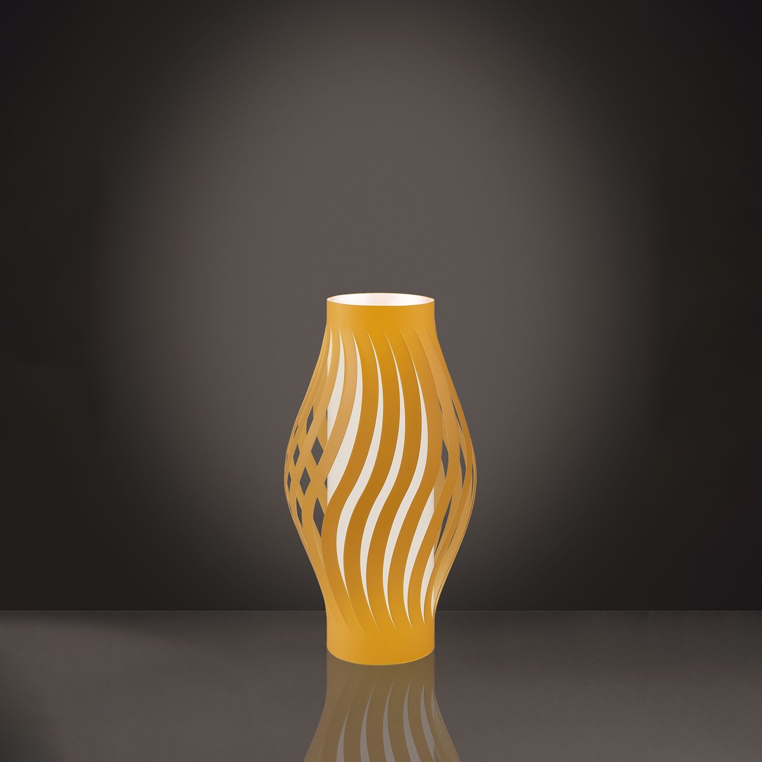 Lampada Da Scrivania Moderna Helios Polilux ® Ocra Pastello 1 Luce E27 D32L/O