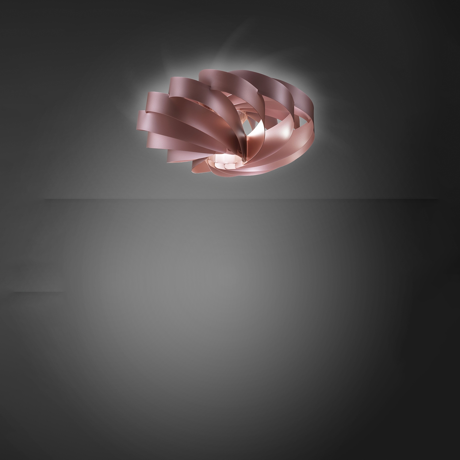 Plafoniera Moderna Flat Polilux ® Pink Metal 1 Luce E27 D50Cm FLAT/P/50/PKM