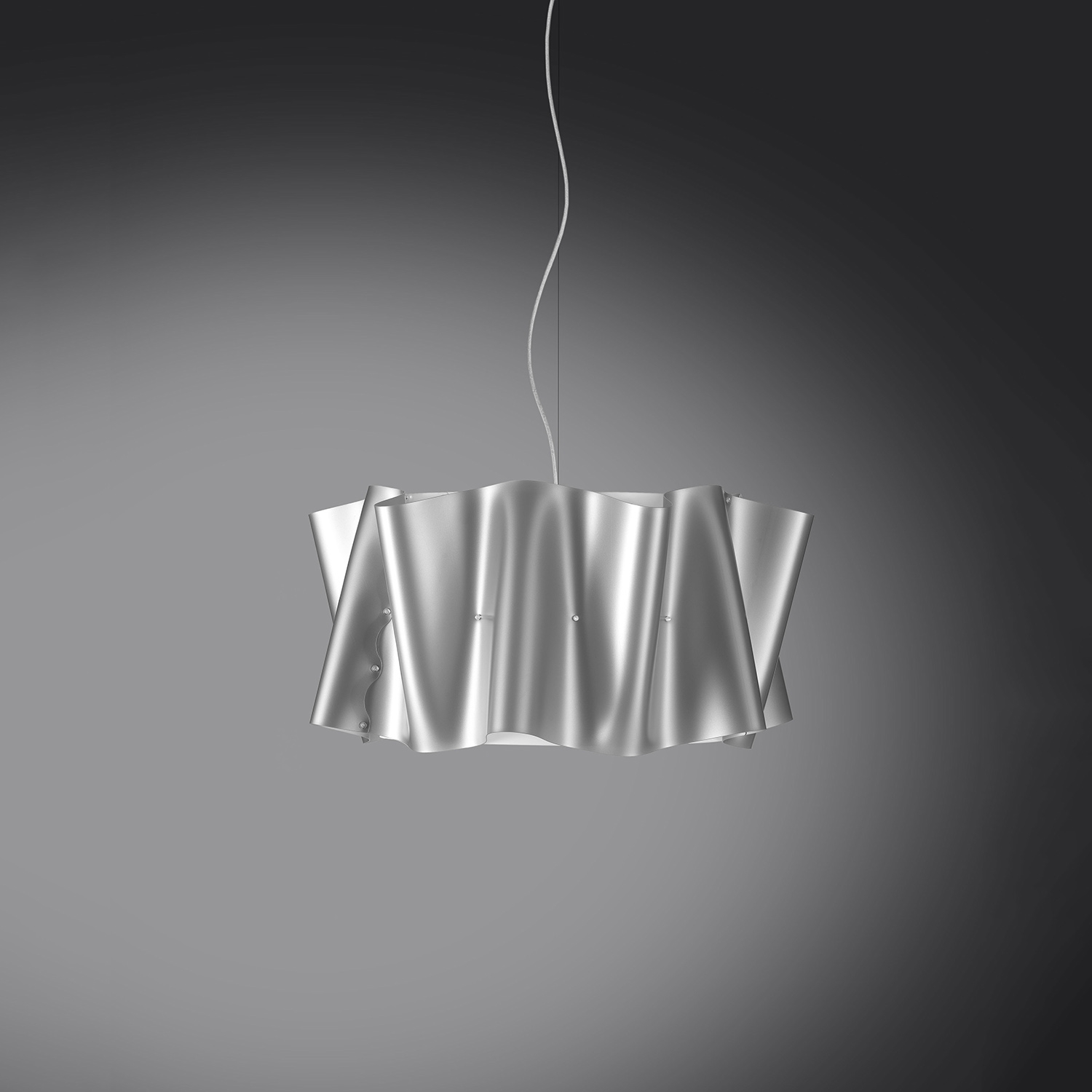 Lampadario Moderno Folio Polilux ® Argento E Metallo Cromo 5 Luci E27 FOLIO/S5/60/SVR